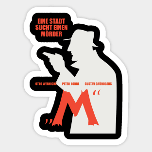 Noir Elegance: M - A City Searches for a Murderer - Peter Lorre Tribute Design Sticker